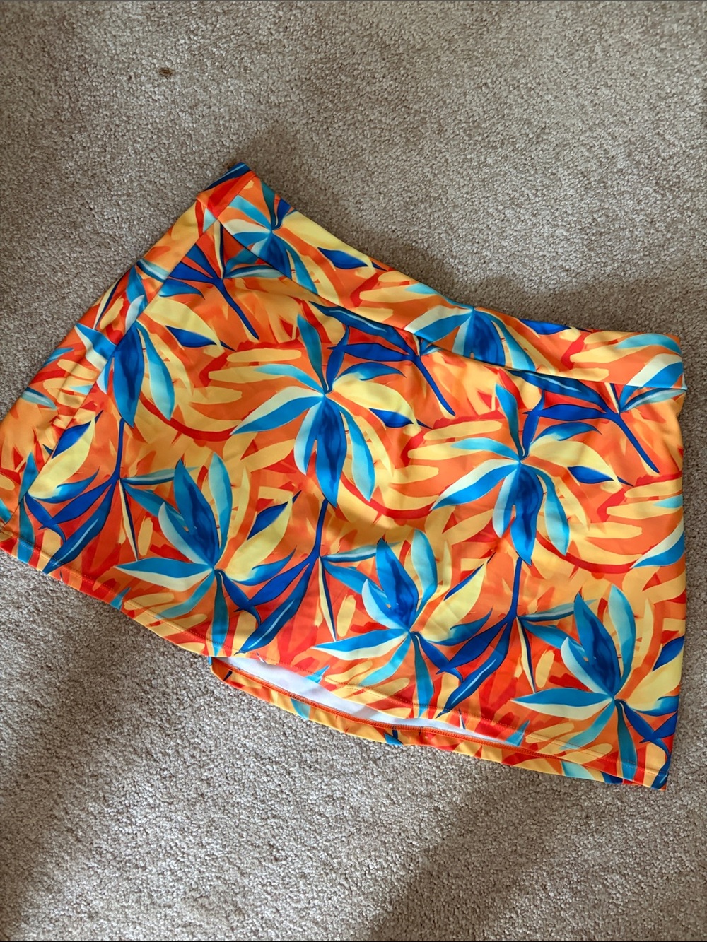 Tropical Print skort in Orange & Blue
